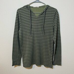 Vans V-neck Striped Lightweight Pullover Hoodie